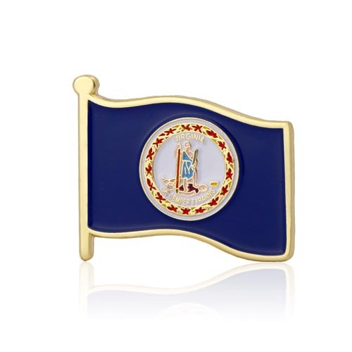 Virginia American Flag Lapel Pin