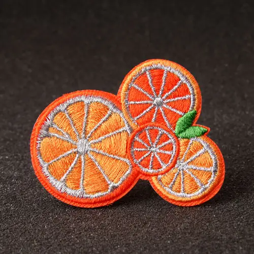 Orange Embroidered Patches