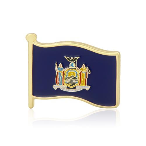 New York USA Flag Lapel Pin Badge 