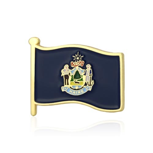 Maine American Flag Lapel Pin