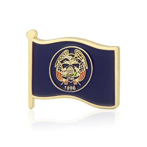  Utah State American Flag Lapel Pin