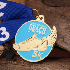 5K Race Customized Gold Medals