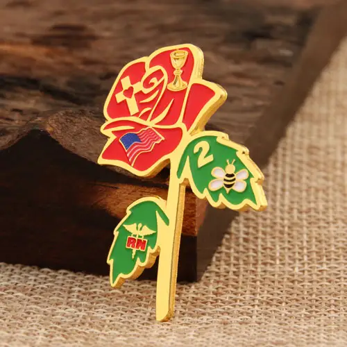 Rose Enamel Lapel Pins 
