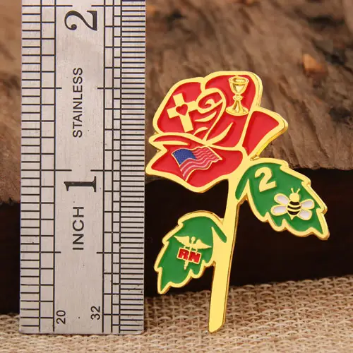 Rose Enamel Lapel Pins 