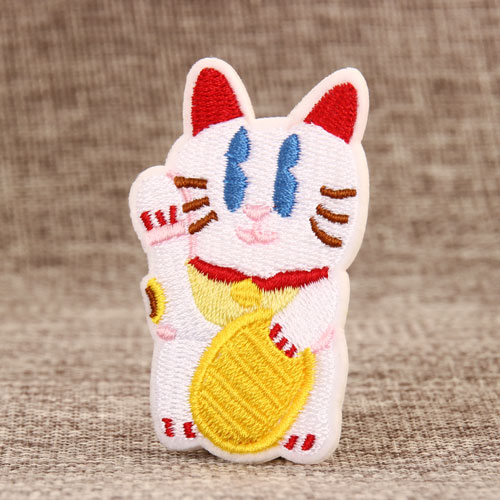 Lucky Cat Custom Embroidered Patches