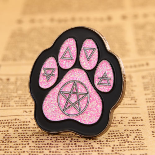 Cat footprint lapel pins