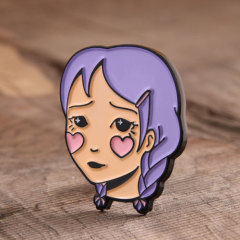 Shy girl lapel pins 