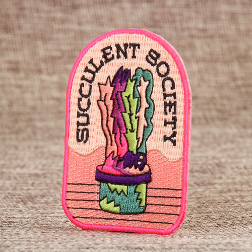 Succulent Society Embroidered Patches 