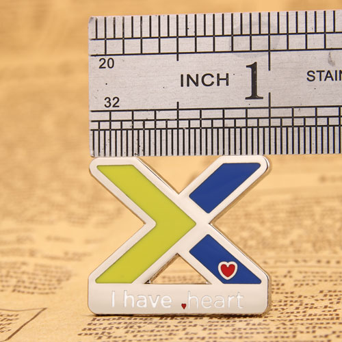 X with Tiny Heart Lapel Pins