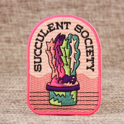 Succulent Society Embroidered Patches 