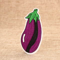 Eggplant Embroidered Patches