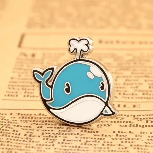 Cartoon Blue Whale Lapel Pins