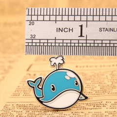 Cartoon Blue Whale Lapel Pins