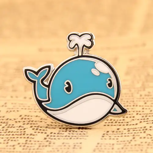 Cartoon Blue Whale Lapel Pins