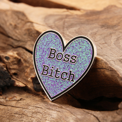 Shining heart custom lapel pins