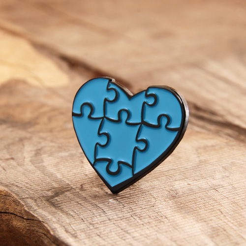 Jigsaw Heart Lapel Pins