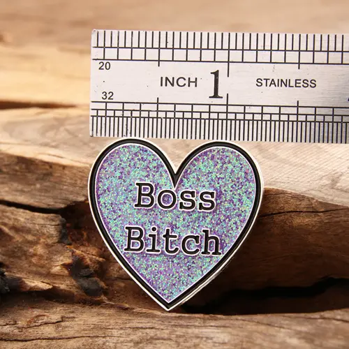 Shining heart custom lapel pins