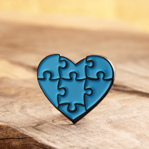 Jigsaw Heart Lapel Pins