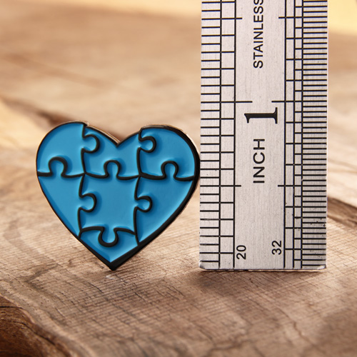 Jigsaw Heart Lapel Pins