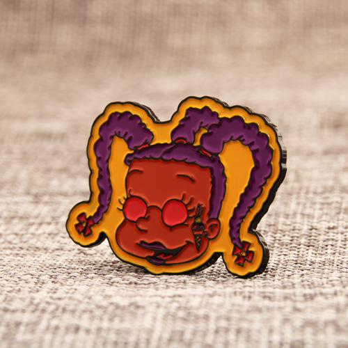 Braid girl lapel pins