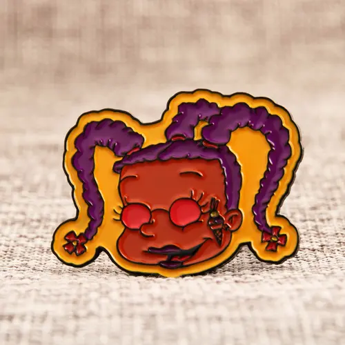 Braid girl lapel pins