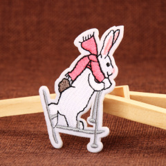 Skateboarding Rabbit Embroidered Patches