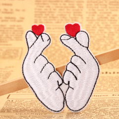 Finger Heart Embroidered Patches 