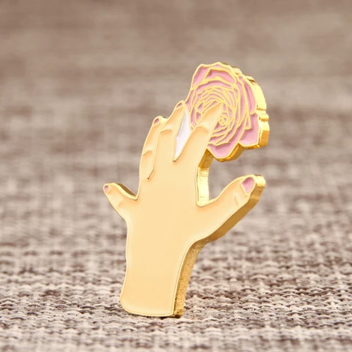Touching flower lapel pins