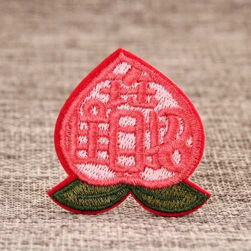 Peach Embroidered Patches  