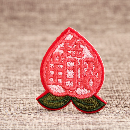 Peach Embroidered Patches  
