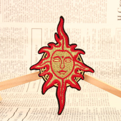Red Sun Embroidered Patches 