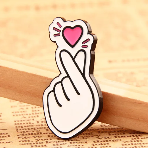 Finger Heart Lapel Pins