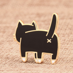 The back of cat enamel pins