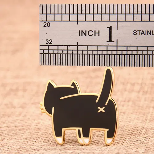 The back of cat enamel pins