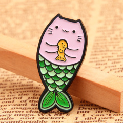 Cat with Mermaid's Tail Custom Pins 