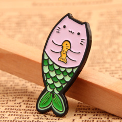 Cat with Mermaid's Tail Custom Pins 