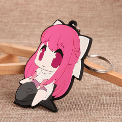 Pink Hair Girl PVC Keychain 