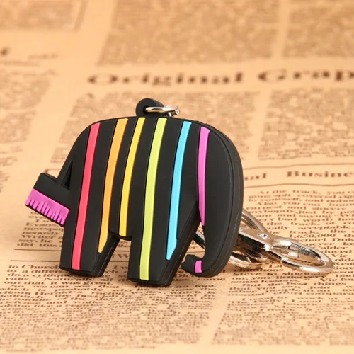 Colorful Elephant PVC Keychain