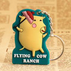 Flying Cow PVC Keychain