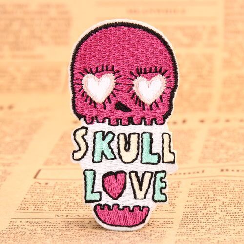 Skull Love Embroidered Patches