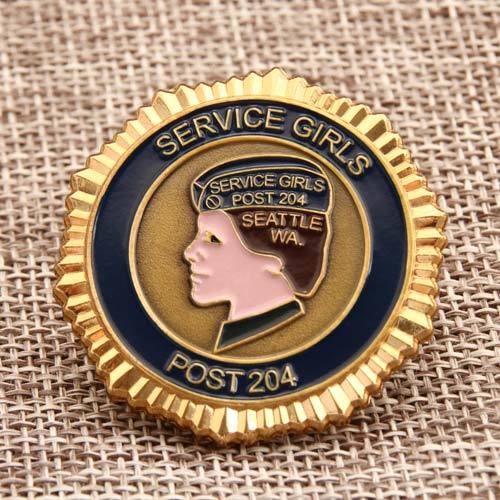 Service Girl Challenge Coins