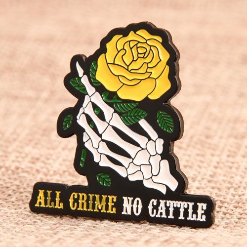 Rose and Skeleton Hand Custom Pins