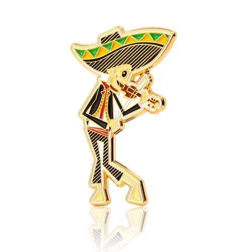 Violinist Skull Enamel Pins 