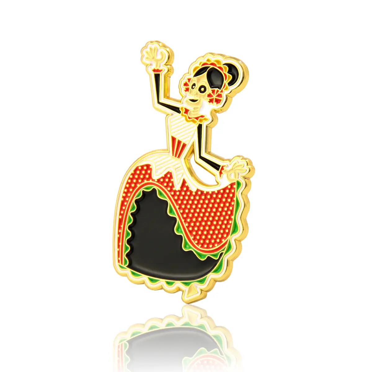  Calavera Dancer Skull Enamel Pins