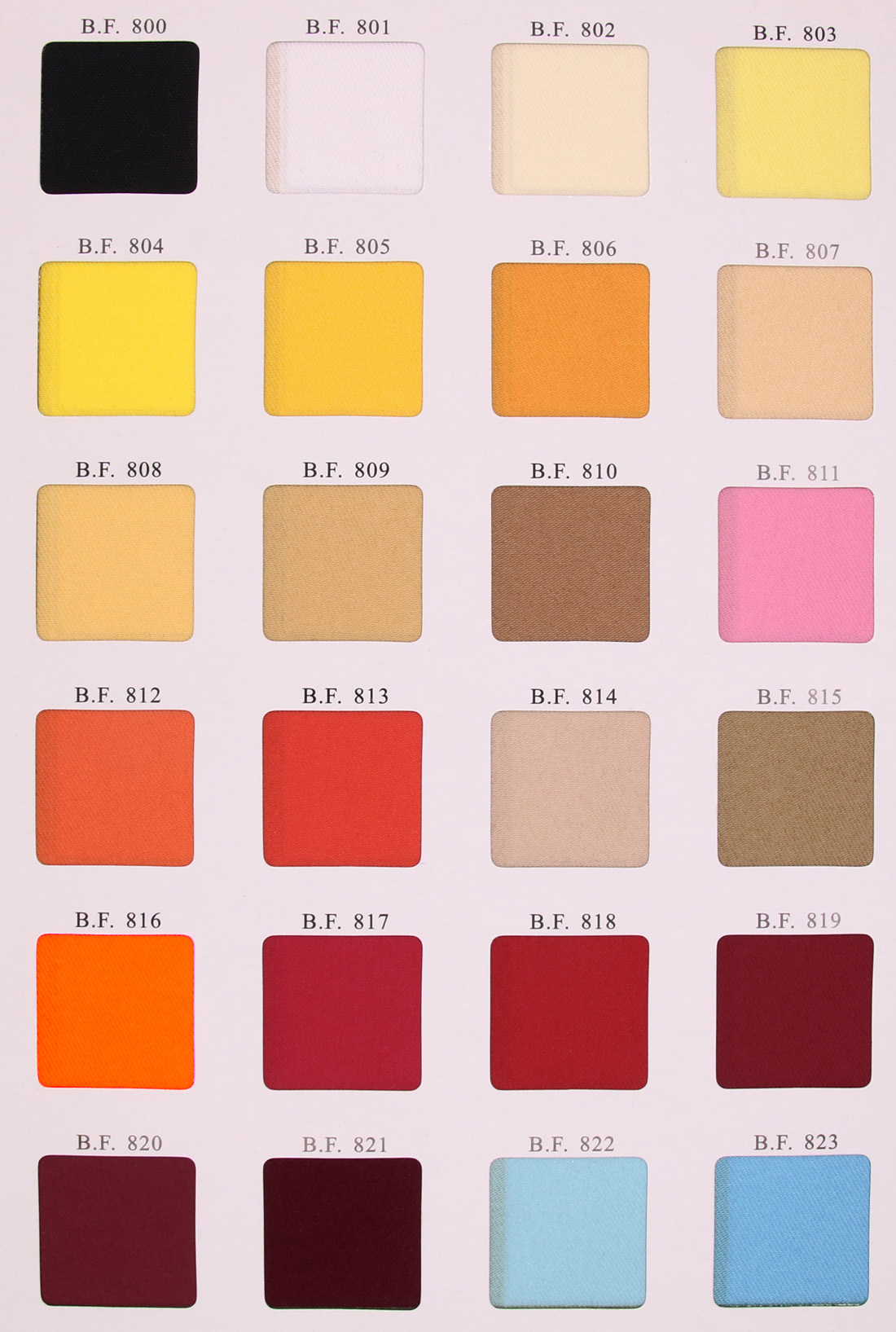 Cloth color swatches