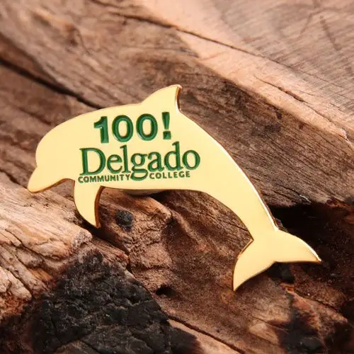 Golden Dolphin Enamel Pins