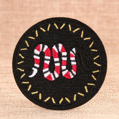 Poisonous Snake Iron On Embroidered Patches