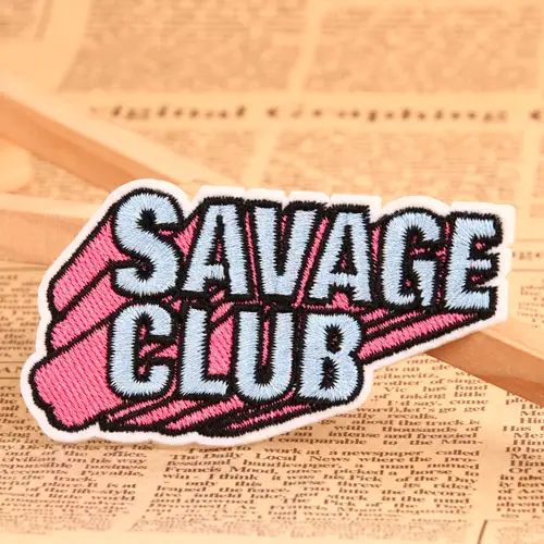 SAVAGE CLUB Iron On Embroidered Patches