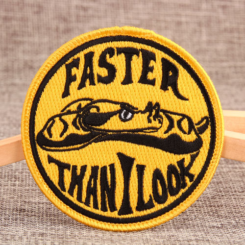 Faster Than Look Embroidered Patches