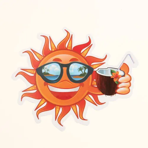 Sun On Vacation Custom Stickers